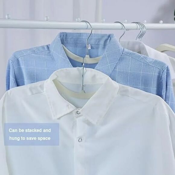 5 Higher Hangers Space Saving Short Neck Nonslip Velvet Hangers Bundle Soft Pink - Picture 9 of 9